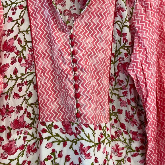 Brand new sue Sartor pink white & red Contrast dress - Picture 6 of 16